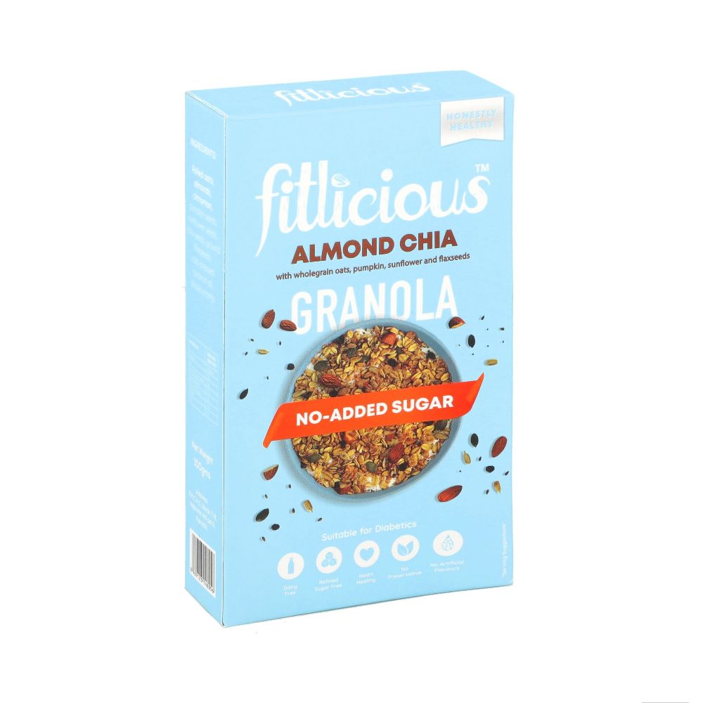 FITLICIOUS ALMOND CHIA GRANOLA 90 GM