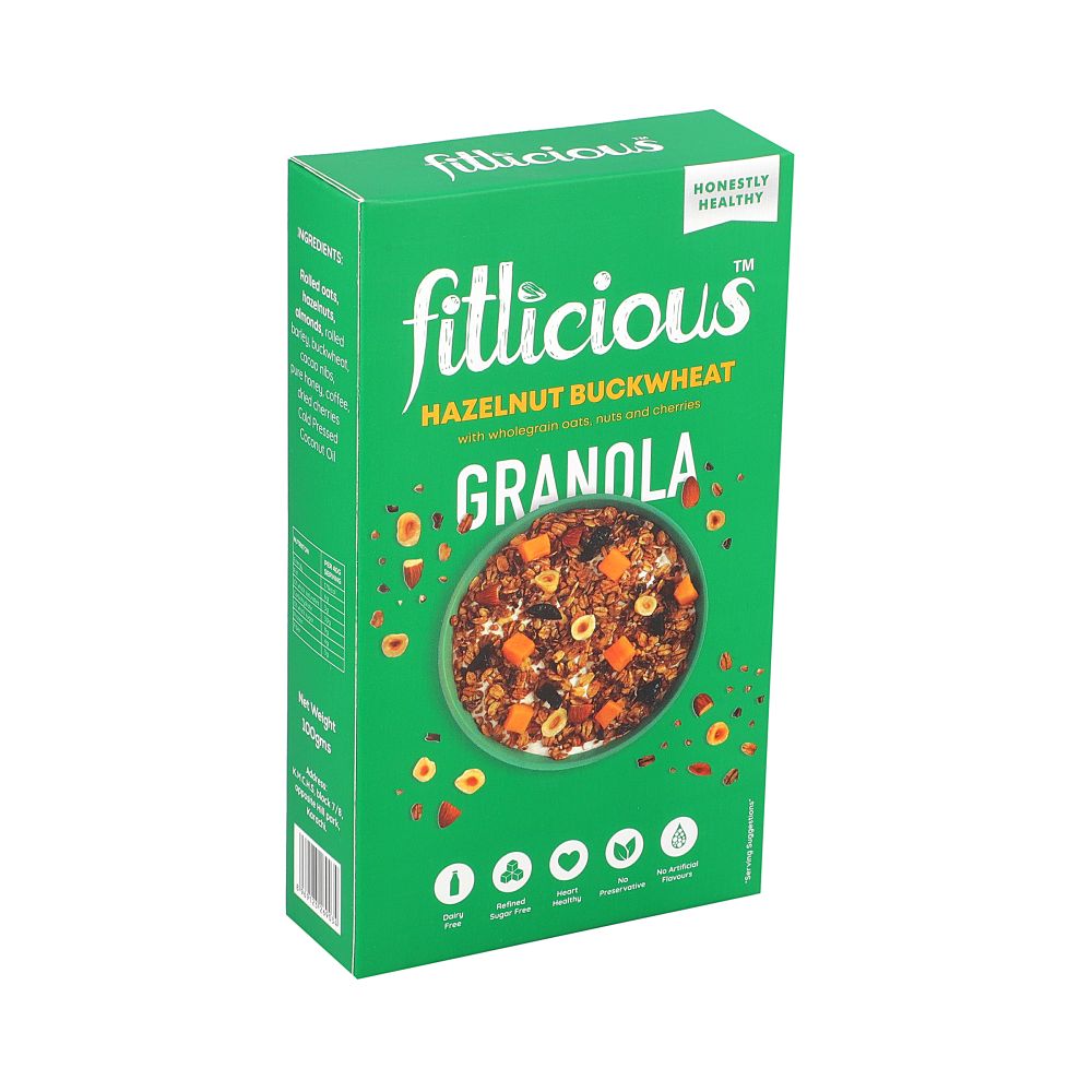 FITLICIOUS HAZELNUT BUCKWHEAT GRANOLA 90 GM