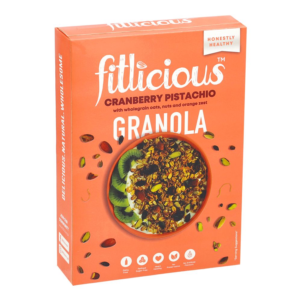 FITLICIOUS CRANBERRY PISTACHIO GRANOLA 300 GM