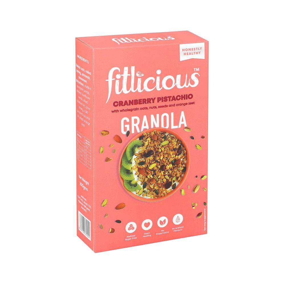 FITLICIOUS CRANBERRY PISTACHIO GRANOLA 90 GM