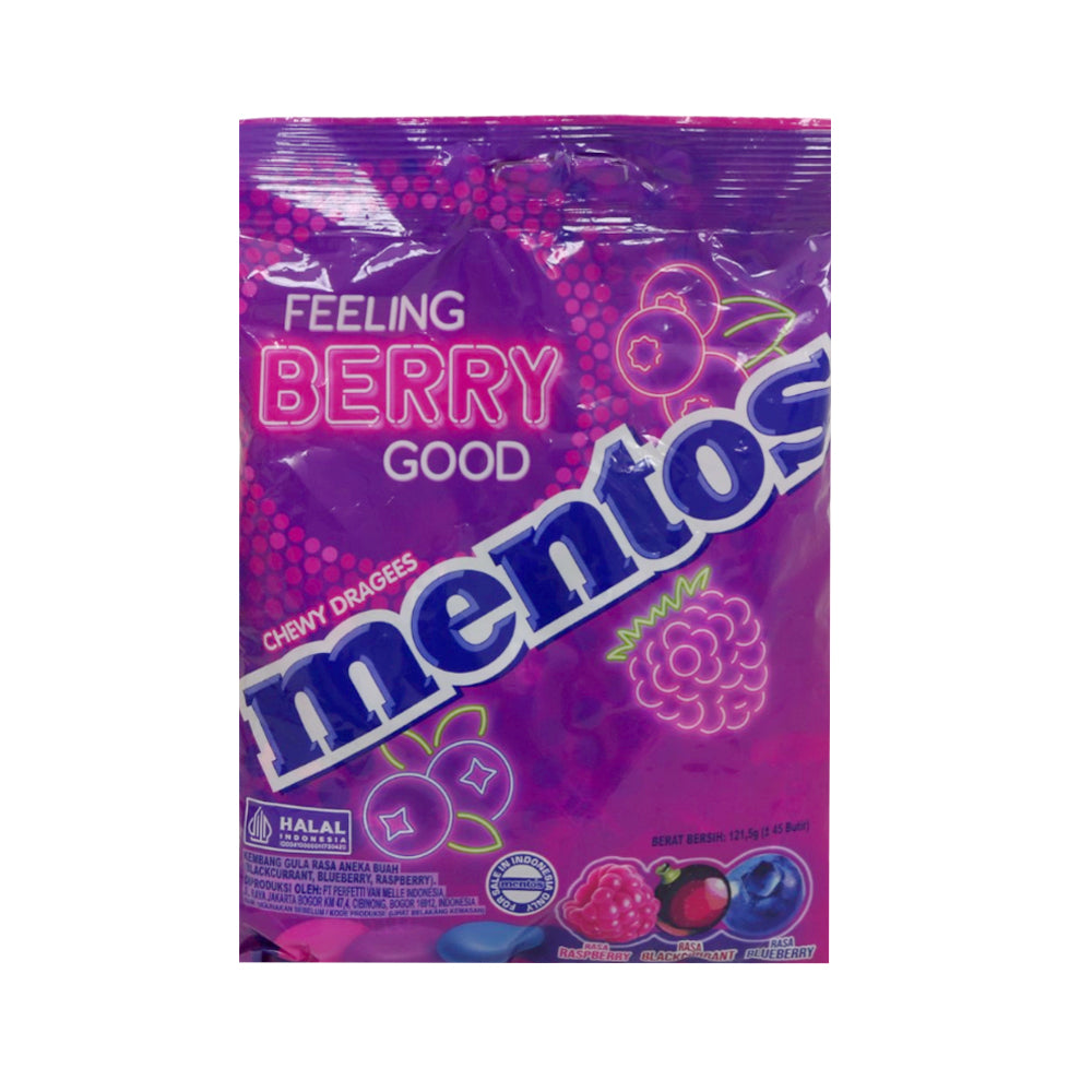 MENTOS CANDY MINT CHEWY DRAGEES BERRY 121 GM