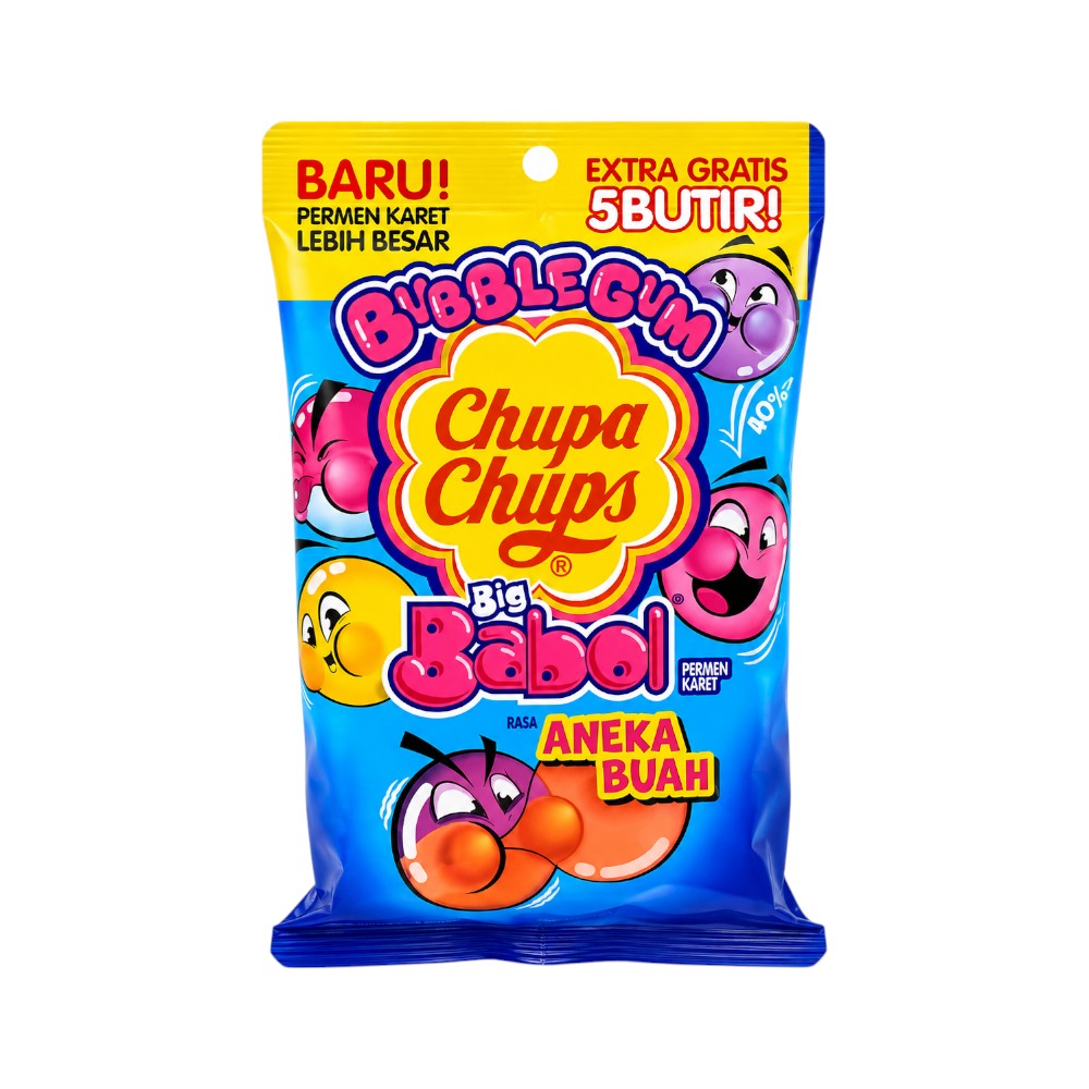 CHUPA CHUP BUBBLE GUM ANEKA BUAH 40 BUTIR 152 GM