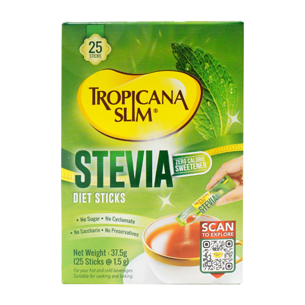 TROPICANA SLIM STEVIA SWEETNER DIET STICK 25 STICKS 37.5 GM