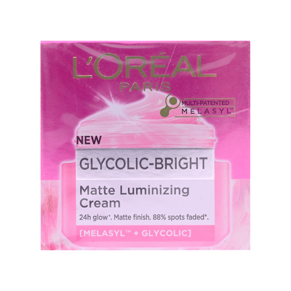 LOREAL GLYCOLIC BRIGHT MATTE LUMINIZING CREAM 30ML