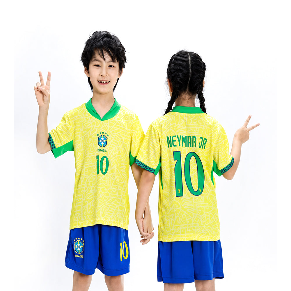 NEYMAR JR 2PC FOOT-BALL JERSEY YLW/BLU IRS-26 2-3 YEAR 009