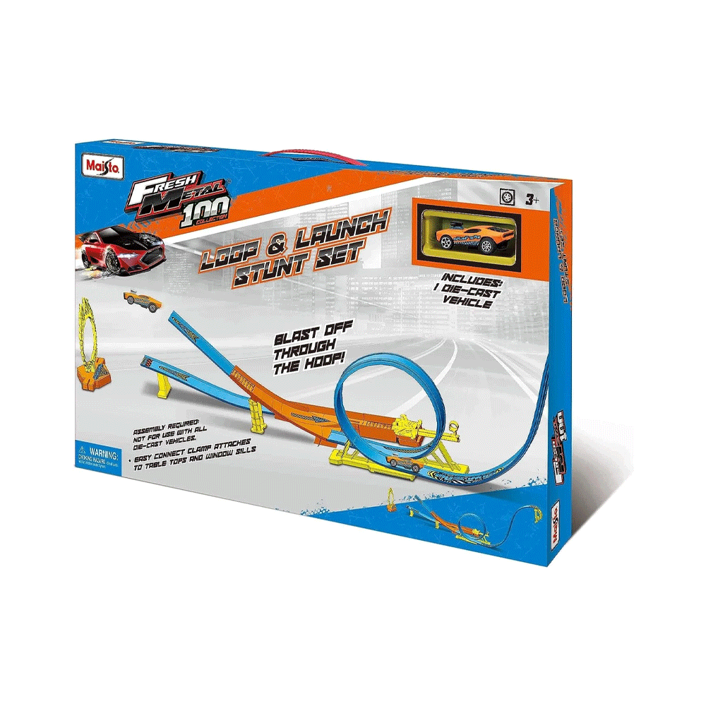 12552 MAISTO LOOP & LAUNCH STUNT TRACK SET