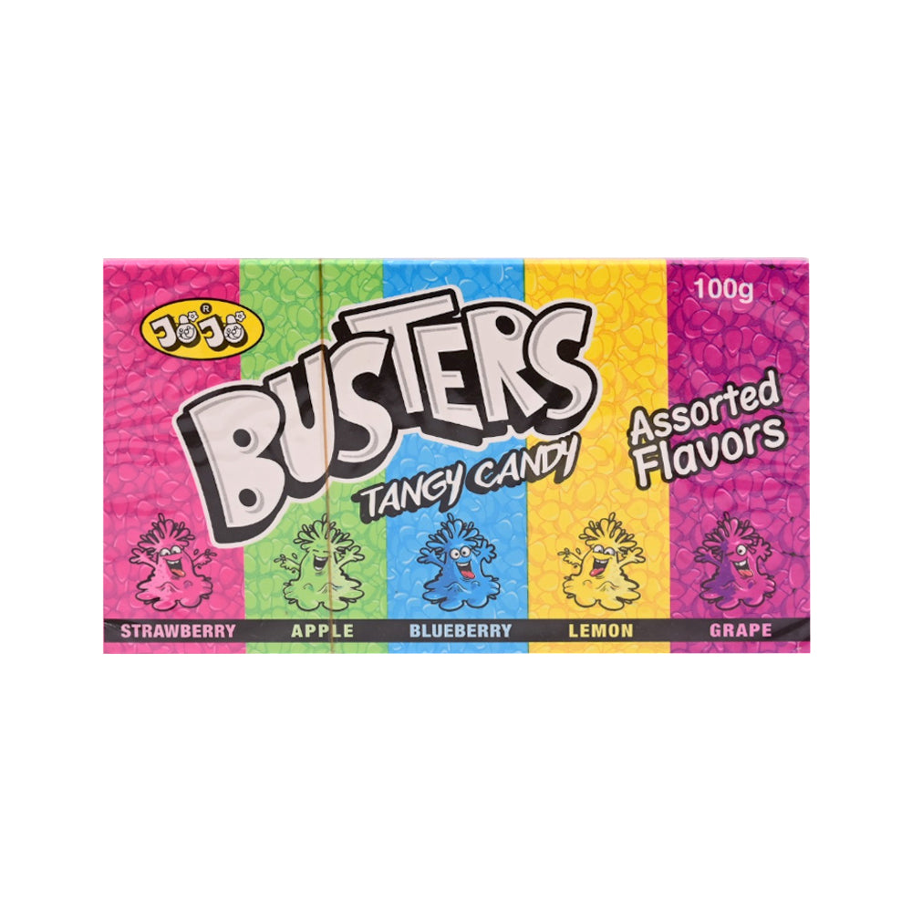JOJO BUSTER TANGY CANDY ASSORTED FLAVOR THEATER BOX 100 GM