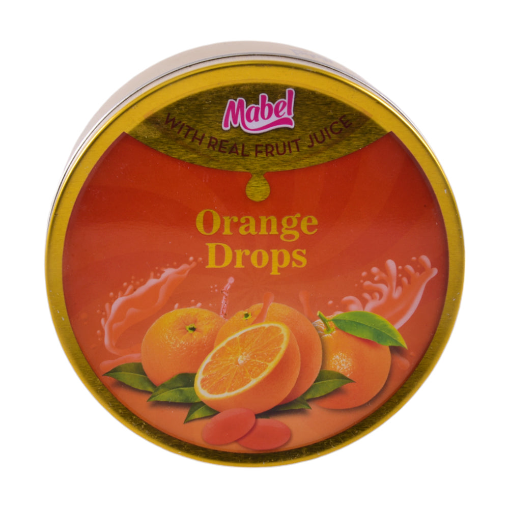 JOJO MABEL ORANGE DROPS CANDIES TIN 175GM