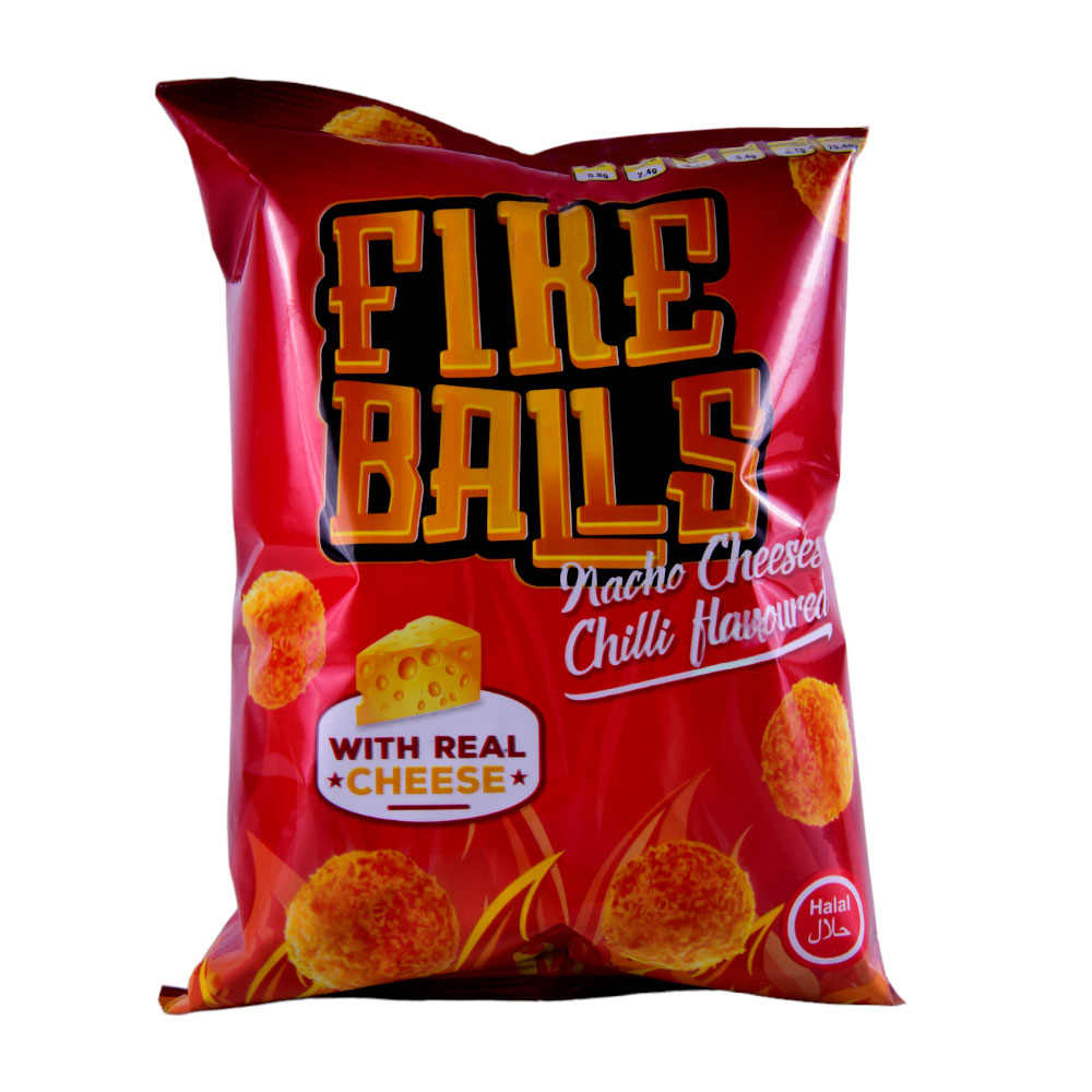 FIRE BALLS NACHO CHEESE & CHILLI 65GM