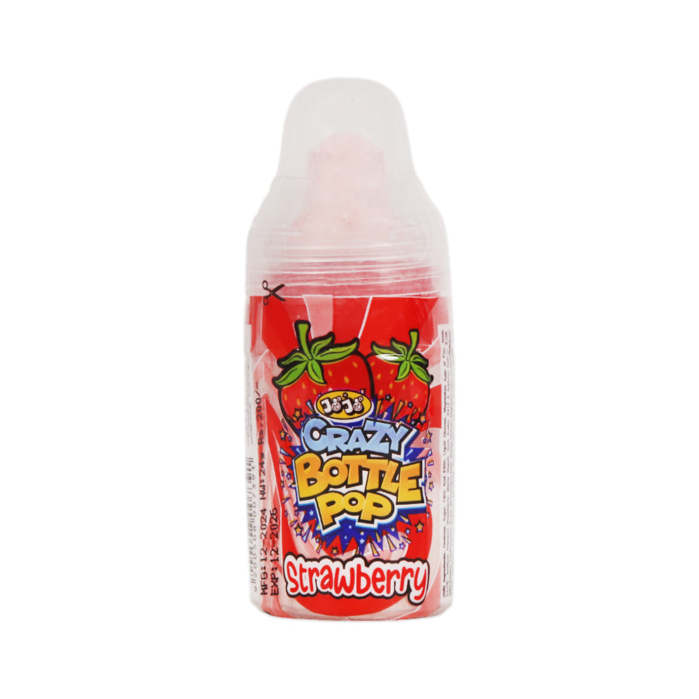 JOJO CRAZY BOTLTLE STRAWBERRY LOLLIPOP 24 GM