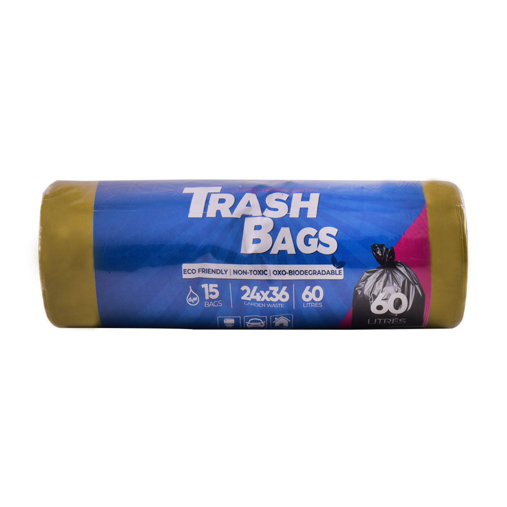 HOUSE&CO TRASH BAG (YLW) LARGE 24X36 15PCS