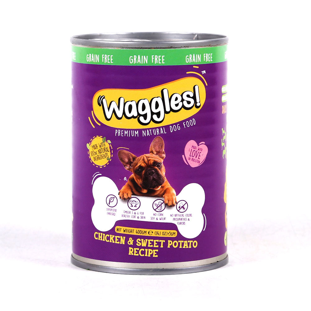 WAGGLES DOG FOOD CHICKEN & SWEET POTATO 400 GM