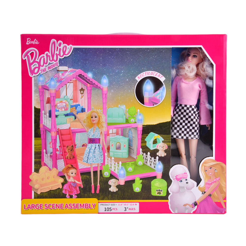 556-76A BARBIE THE MOVIE HOUSE WITH DOLL SET 105PC A.I