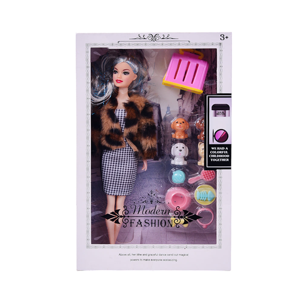 Y016 MODERN FASHION DOLL PET SET