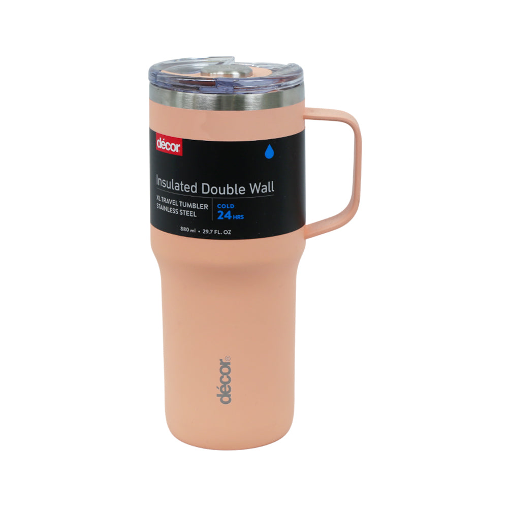 MUG WITH STRAW DOUBLE WALL DECOR 880 ML 268677