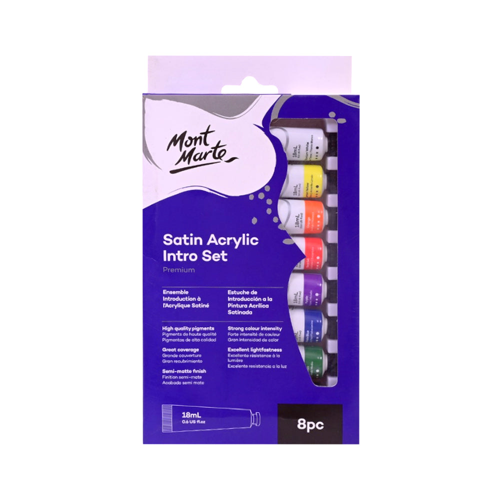 PMSA8181 MM SATIN ACRYLIC TUBE 8PCS SET 18ML