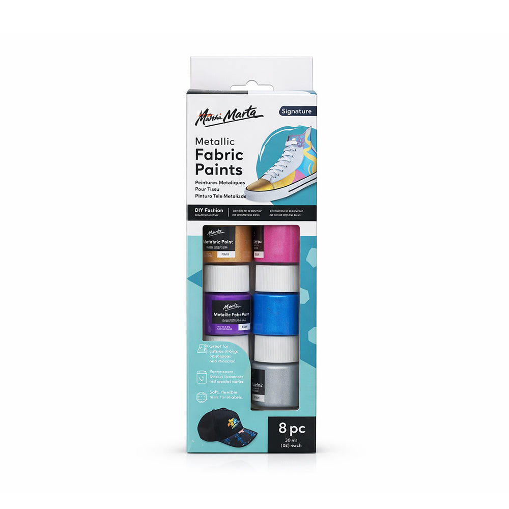 PMHS0083 MONT MARTE METALLIC FABRIC PAINT 8PCS
