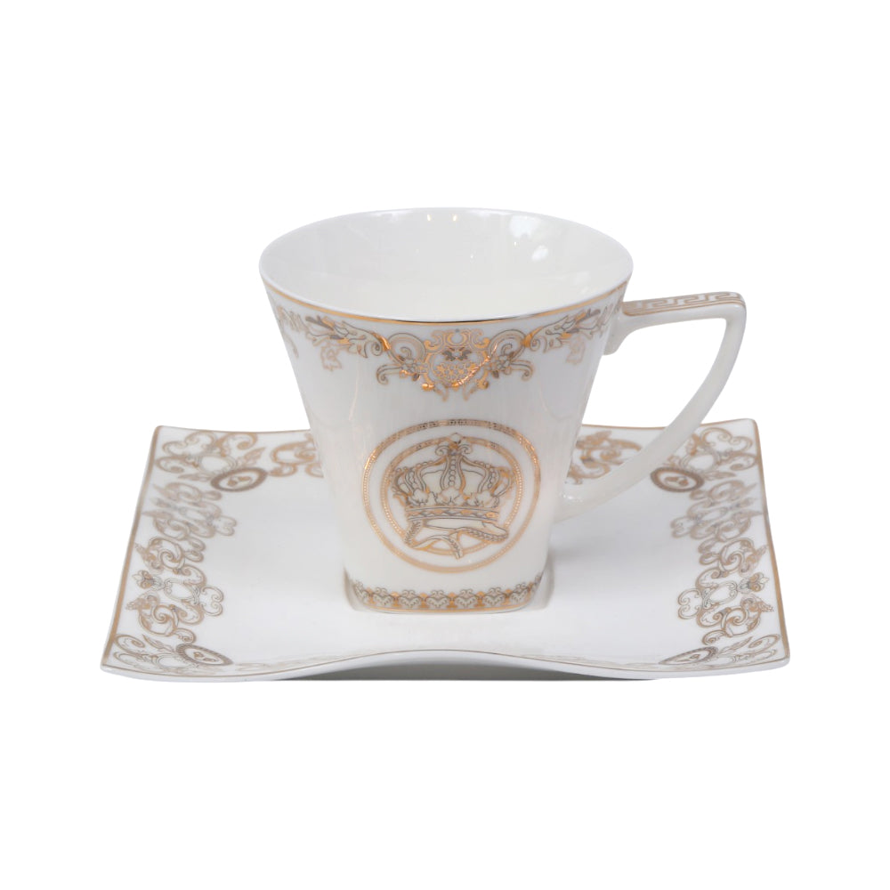 CUP & SAUCER SET ROYAL BISTRO 12PC SQUARE 12-FX-636 BASIC