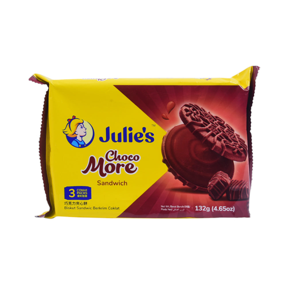 JULIES CHOCO MORE SANDWICH BISCUITS 132 GM