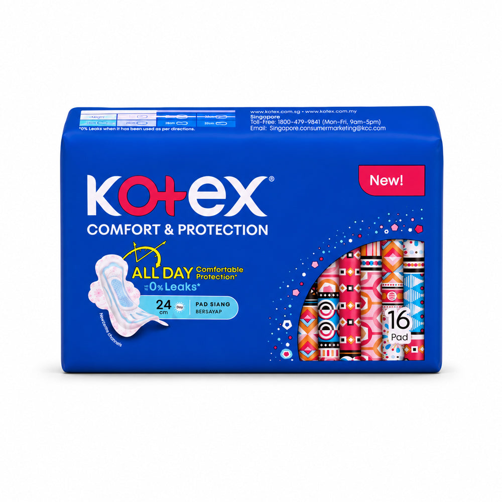 KOTEX SANITRY PADS COMFORT & PROTECTION 16 PADS
