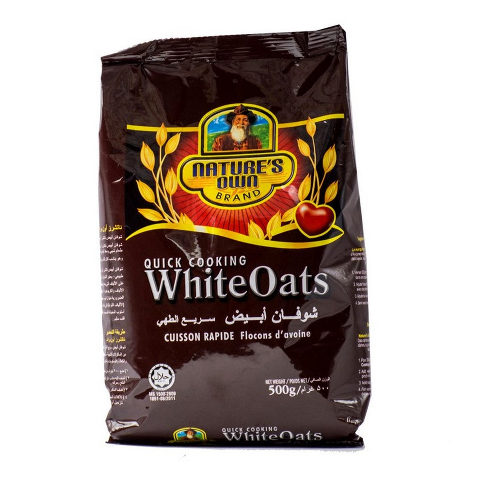 NATURES OWN CEREAL WHITE OATS POUCH 500 GM