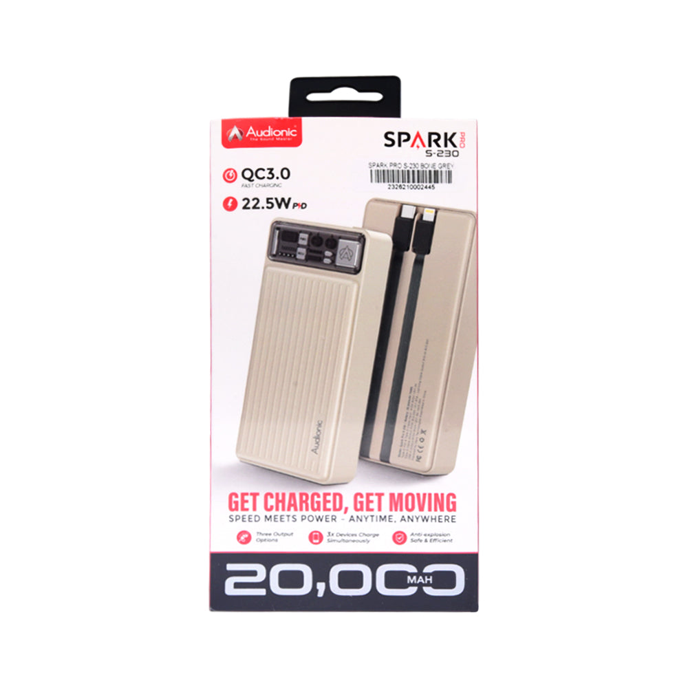 AUDIONIC POWERBANK SPARK PRO S-230 BONE GRAY 20000 MAH