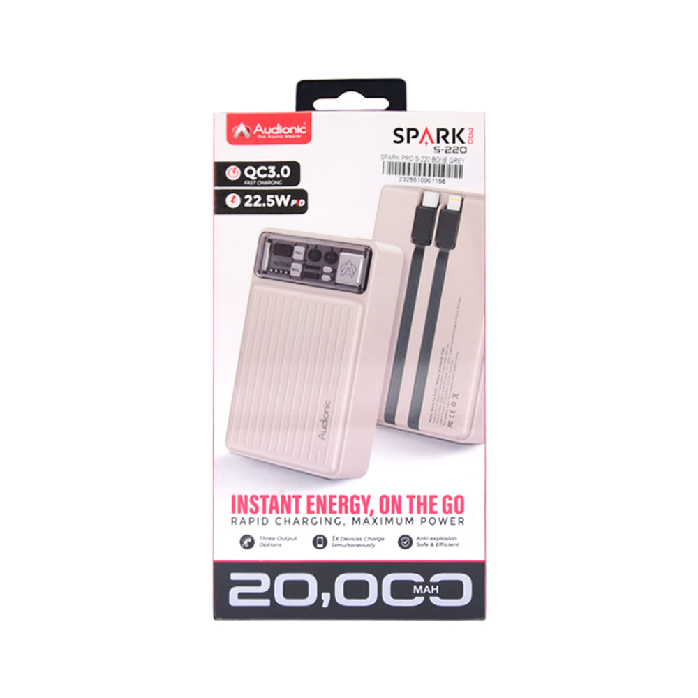 AUDIONIC POWERBANK SPARK PRO S-220 BONE GRAY 20000 MAH