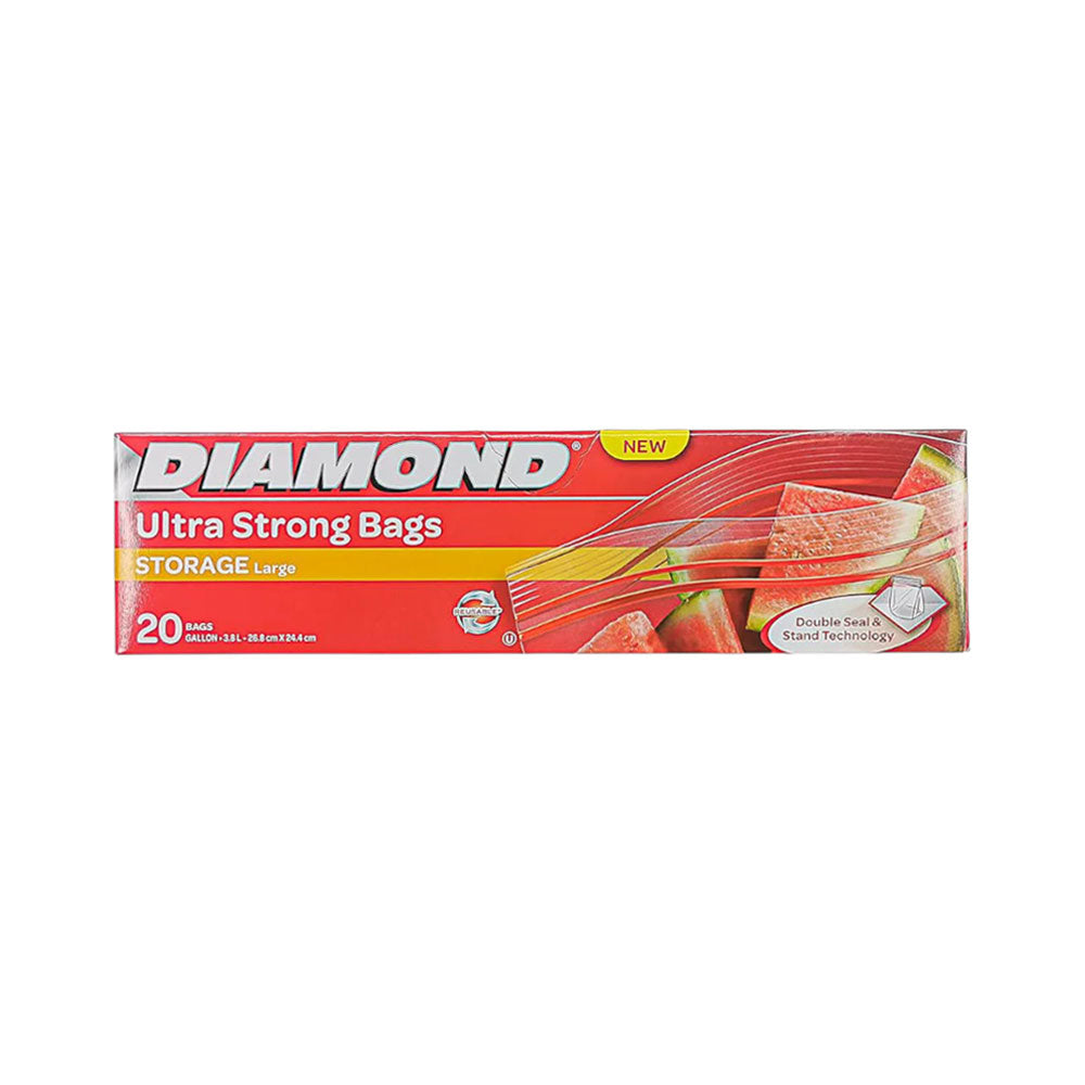 DIAMOND ZIPPER BAGS STORAGE LARGE 20 CT PC