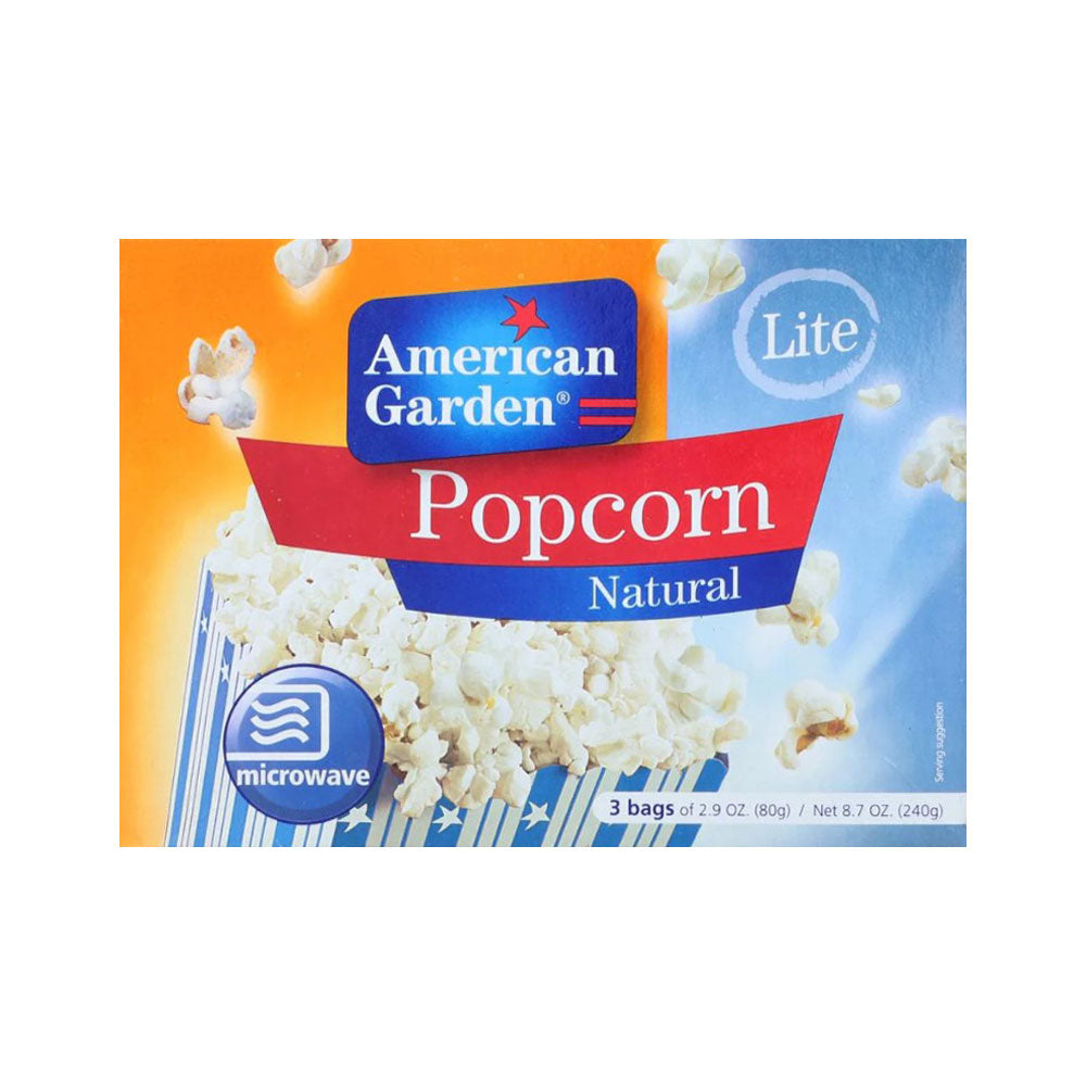 AMERICAN GARDEN POP CORN NATURAL LIGHT 240 GM