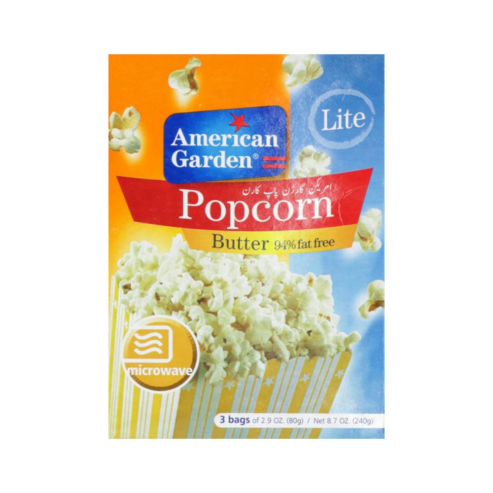 AMERICAN GARDEN POP CORN BUTTER FAT FREE 240 GM