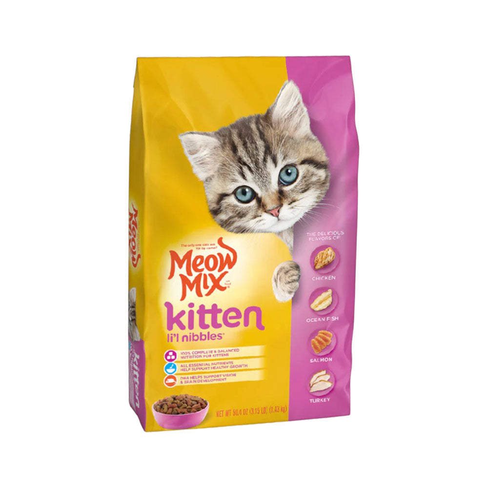 MEOW MIX CAT FOOD KITTEN LIL NIBBLES 1.43 KG