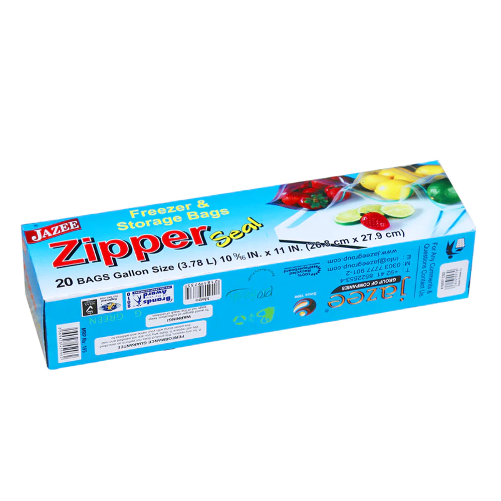 JAZEE ZIPPER SEAL FREEZER AND STORAGE BAGS 20PCS PC