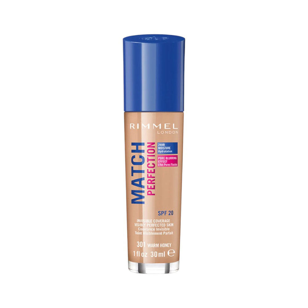 RIMMEL MATCH PERFECTION FOUNDATION 301 WARM HONEY 30ML