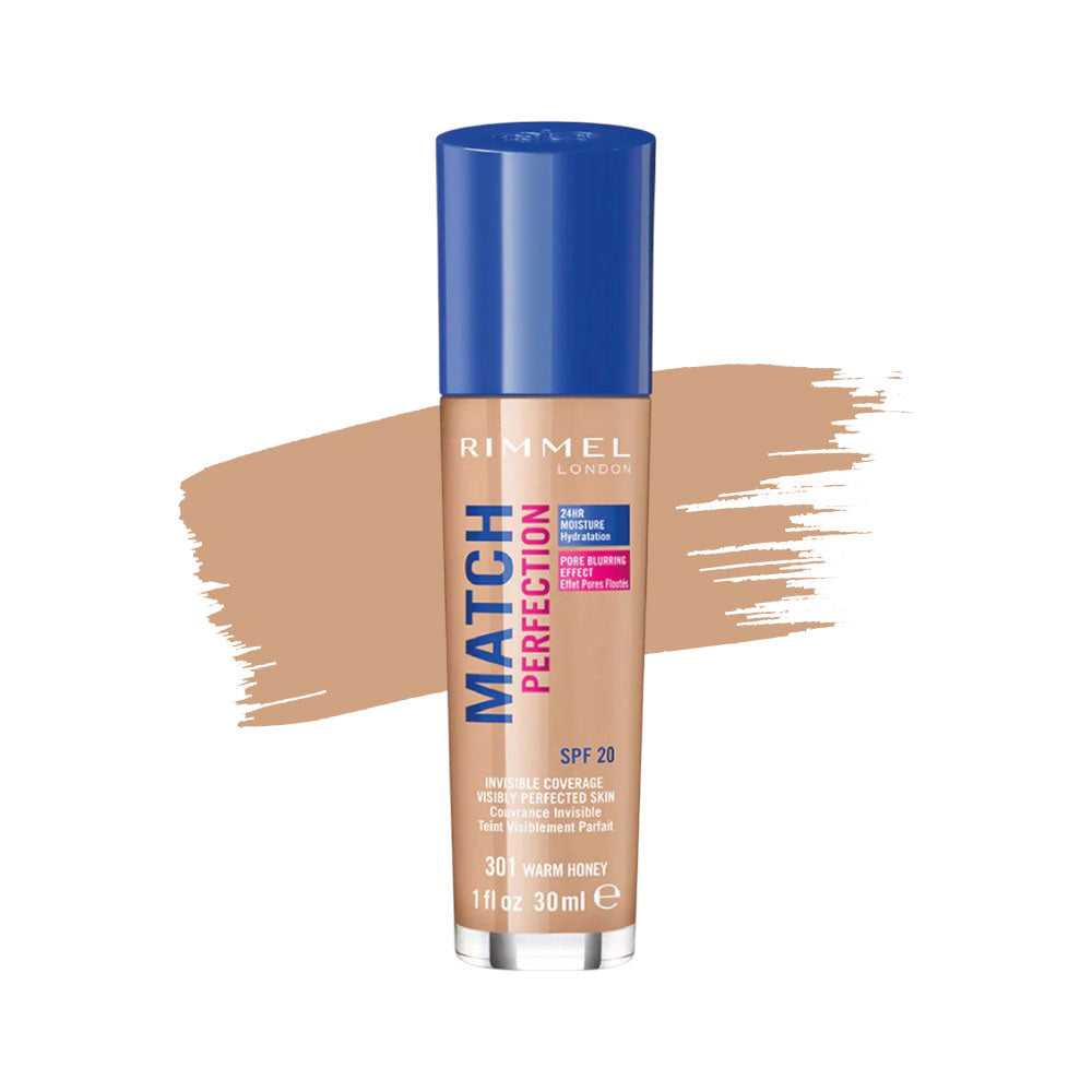 RIMMEL MATCH PERFECTION FOUNDATION 301 WARM HONEY 30ML