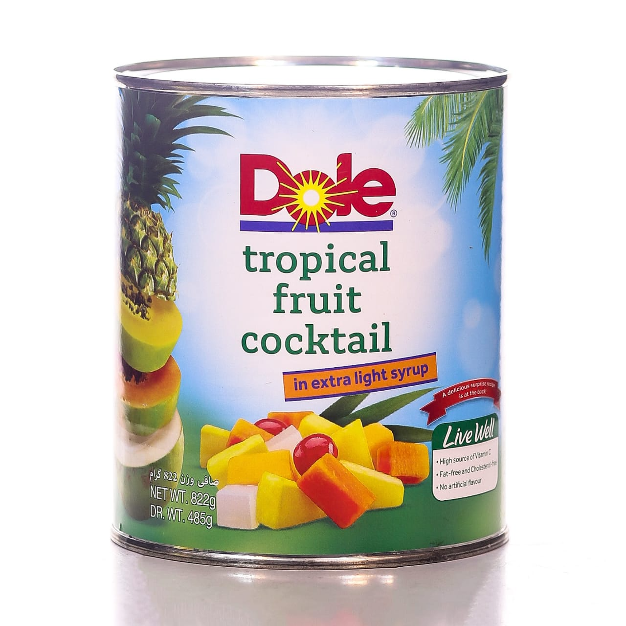 DOLE TROPICAL FRUIT COCKTAIL IN EXTRA LIGHT SYRUP 822 GM