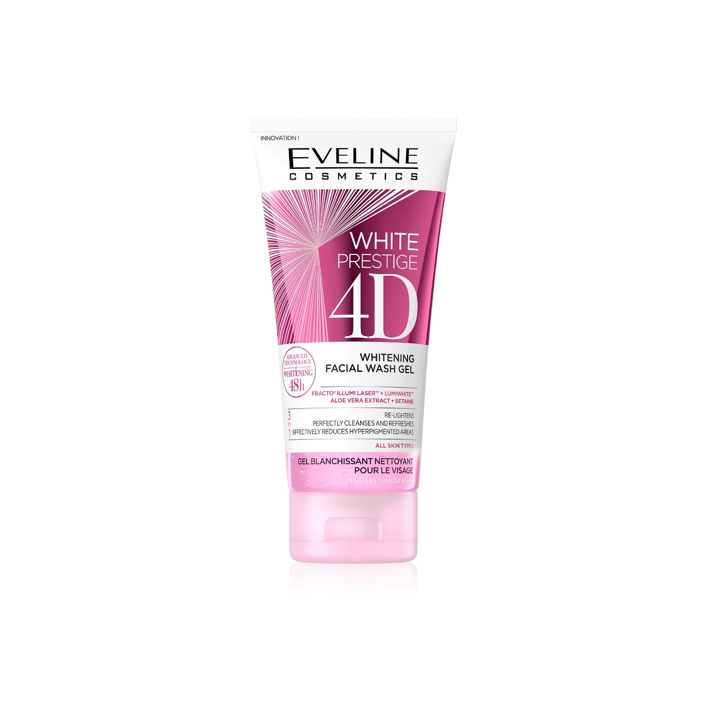 EVELINE WHITE PRESTIGE 4D WHITENING FACE WASH GEL 100 ML