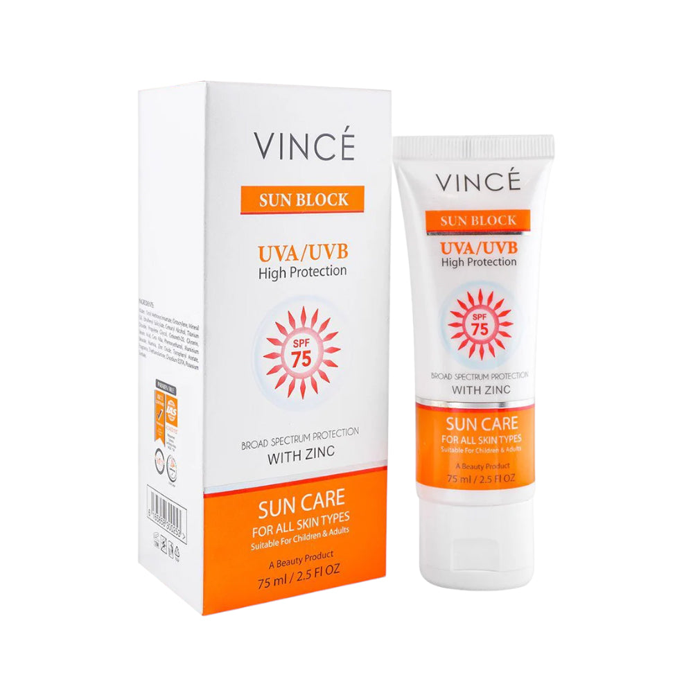 VINCE SUNBLOCK EXTRA SUN PROTECTION & SUN CARE SPF75 75 ML – Al-Fatah