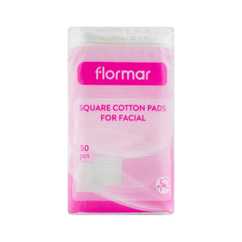 FLORMAR SQUARE COTTON PADS FO FACIAL 50 PCS