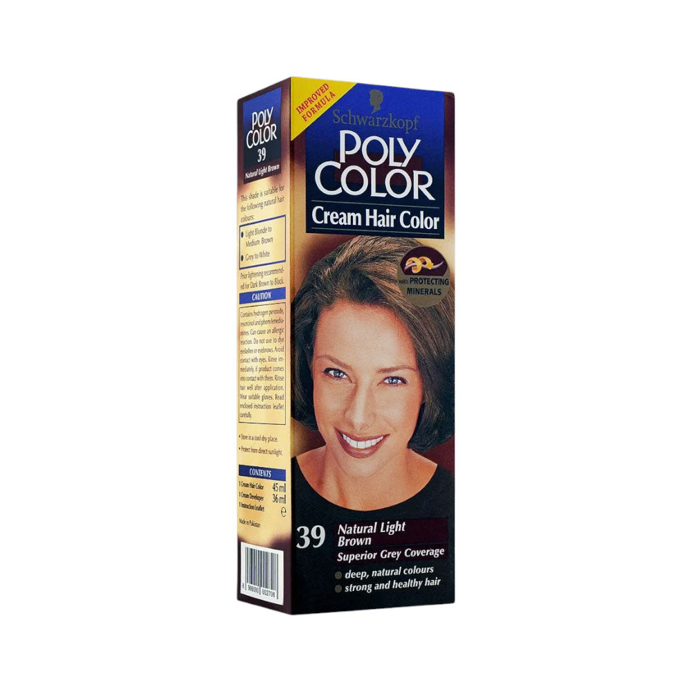 POLY COLOR HAIR COLOR 39 NATURAL LIGHT BROWN PC 81 ML