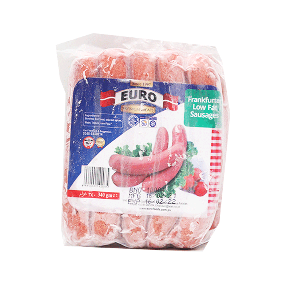 EURO FRANKFURTER LOW FAT SAUSAGES 340 GM