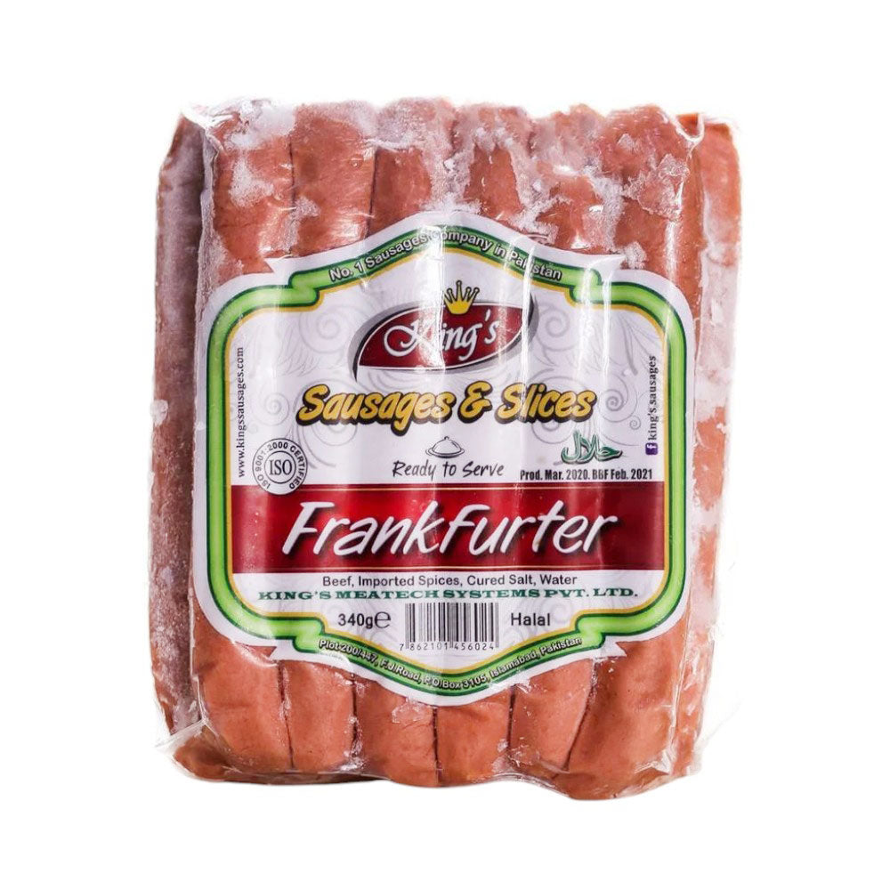 KINGS FRANKFURTER SASUGES 340 GM