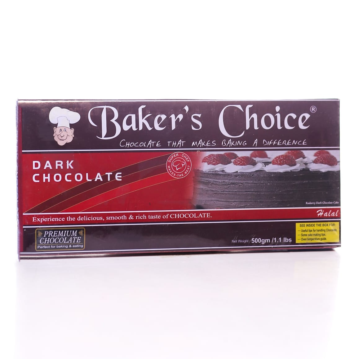 BAKERS CHOICE DARK CHOCOLATE 500GM