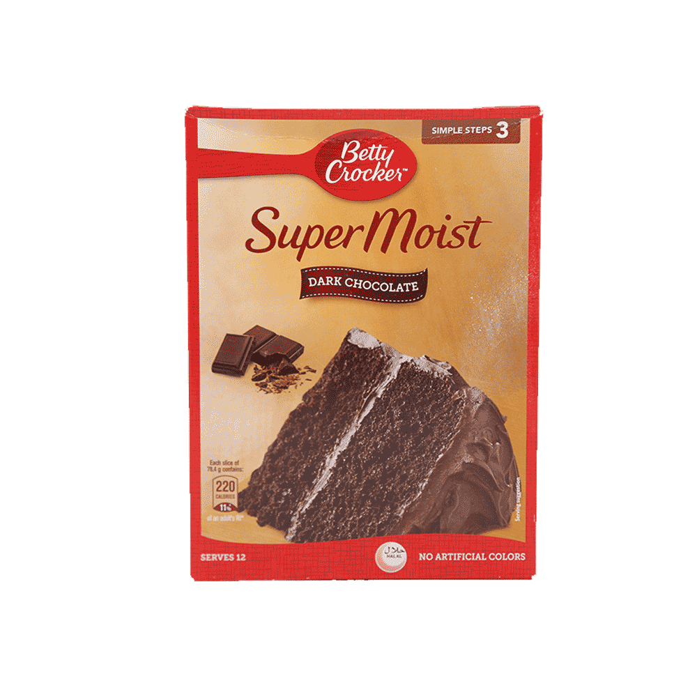 BETTY CROCKER CAKE MIX SUPER MOIST DARK CHOCOLATE 500 GM