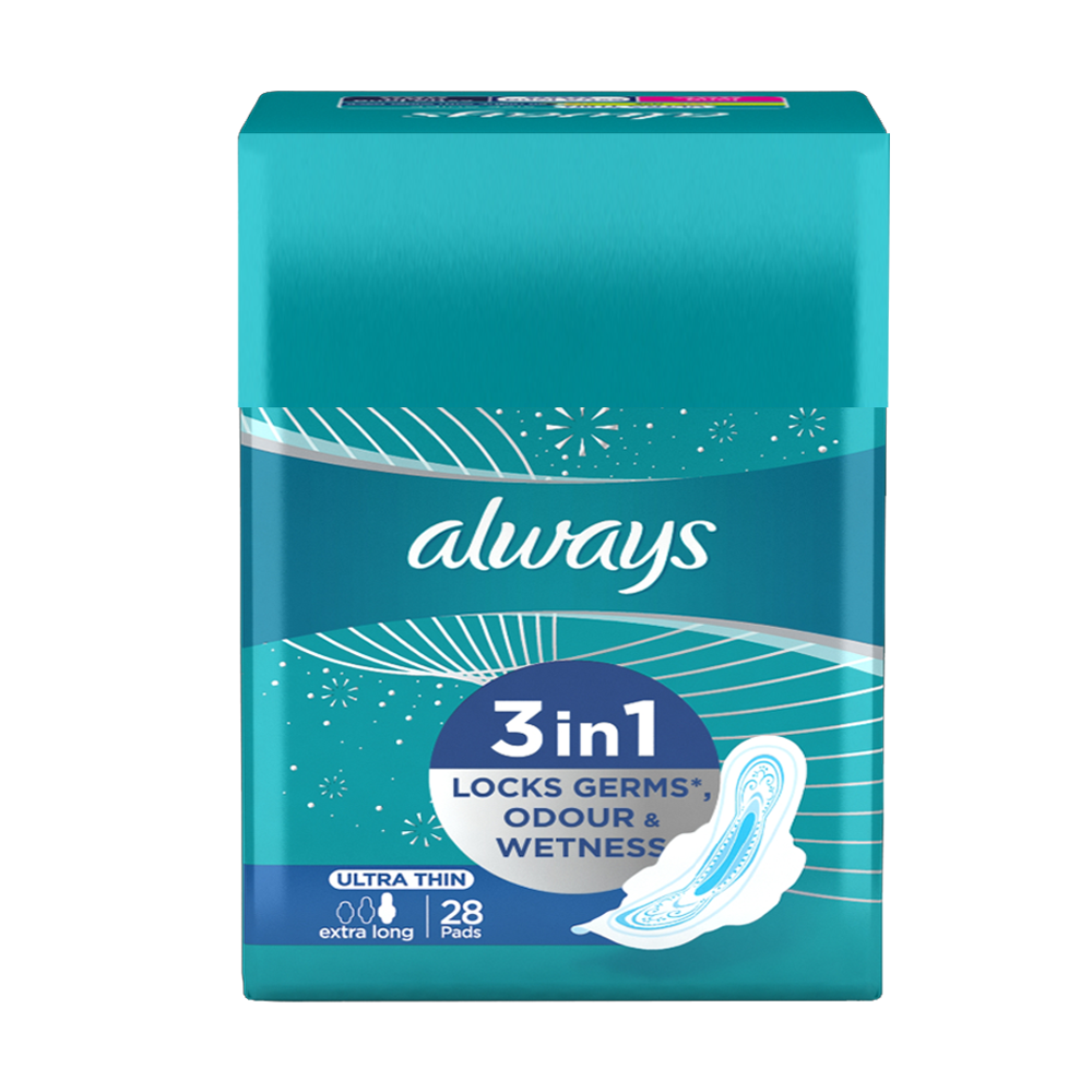 ALWAYS PADS ULTRA THIN 3IN1 EXTRA LONG 28PADS