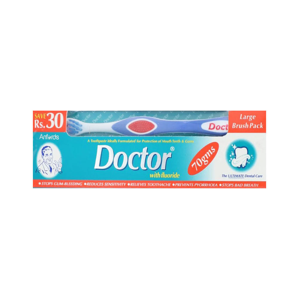 DOCTOR TOOTH PASTE FLUORIDE BRUSH PACK 70 GM