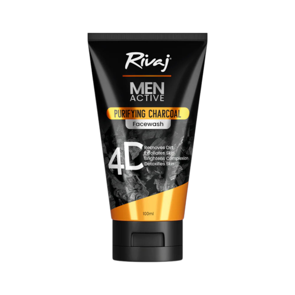 RIVAJ MEN ACTIVE PURIFING CHARCOAL FACE WASH 100ML