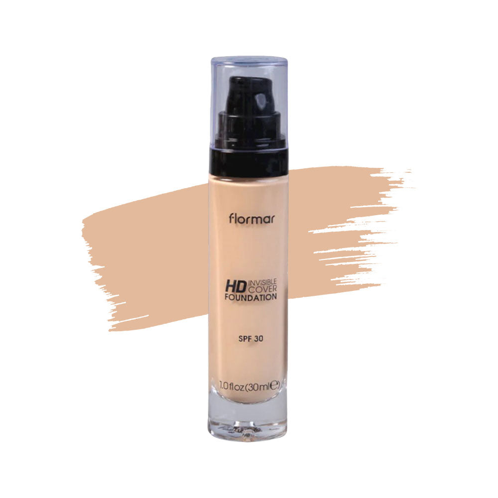 FLORMAR INVISIBLE COVER HD FOUNDATION SOFT BEIGE PC