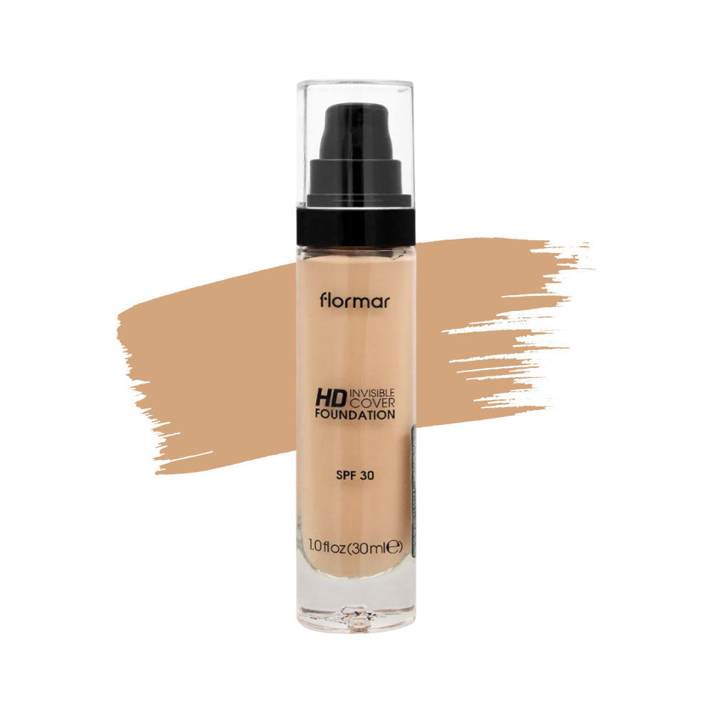 FLORMAR INVISIBLE COVER HD FOUNDATION IVORY 60 PC