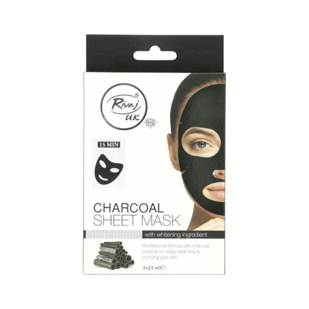 RIVAJ CHARCOAL FACIAL SHEET MASK 25ML