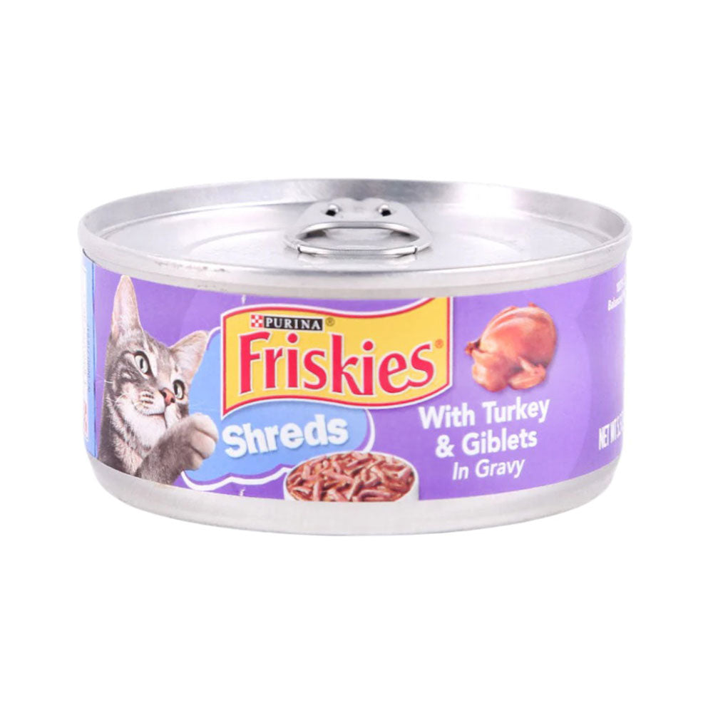 PURINA FRISKIES CAT FOOD SHREDS WITH TURKEY & GIBLETS 156 GM